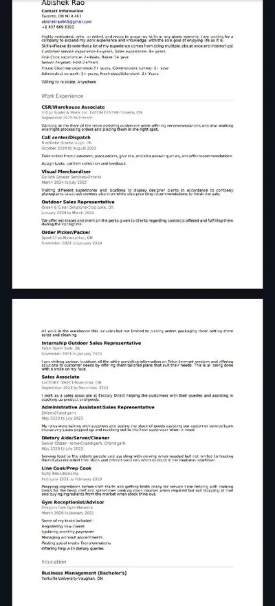 Employee Available, View more