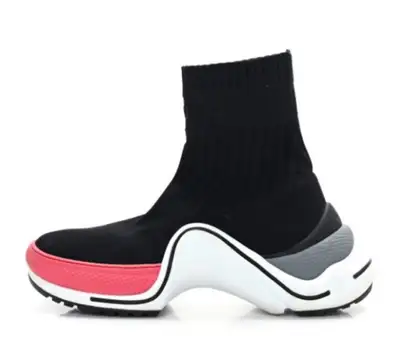 LOUIS VUITTON Stretch Textile LV Archlight Sneaker Boots Fuchsi, View more