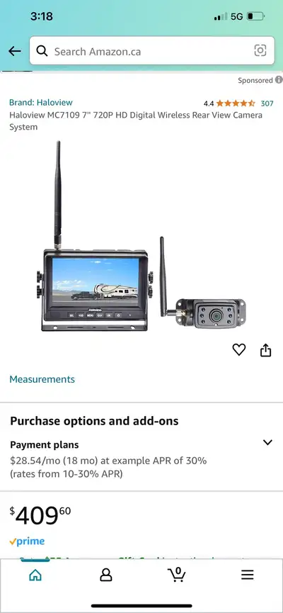 7” rear view camera for trailer. Sold trailer and new one came with one. Works great, can be tested....