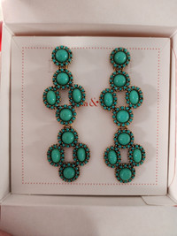 Stella and Dot Turquoise Sardinia Chandelier Earrings 