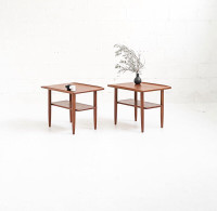 MCM Solid Teak Matching End Tables