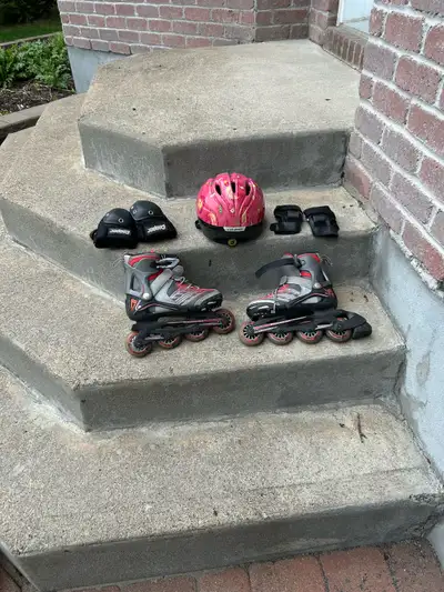 patin roulettes enfants ajustable 2-5 avec équipement , View more