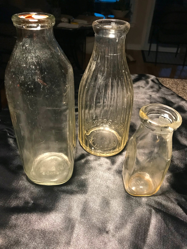 Vintage/Antique Milk Bottles and 1/2 pint for sale  