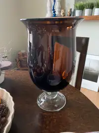 Large smoked glass vase 