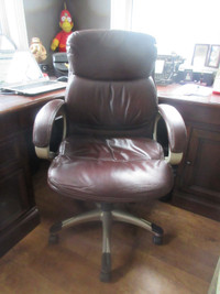 Executive Brownish Red Mahogany Colour Leather Chair on wheels