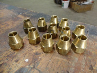 12 Solid Brass 1/2" Threaded Long Nut Compression Fittings