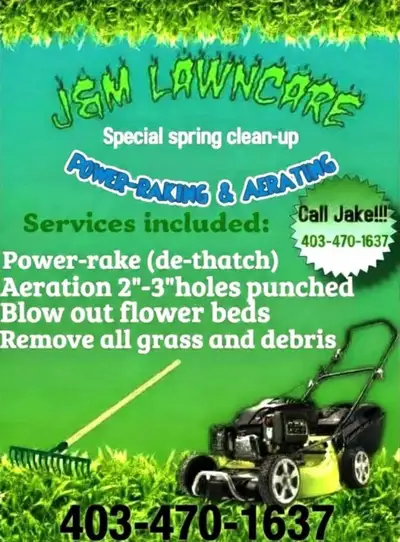 Offering core aeration Call or text Jake 403-470-1637