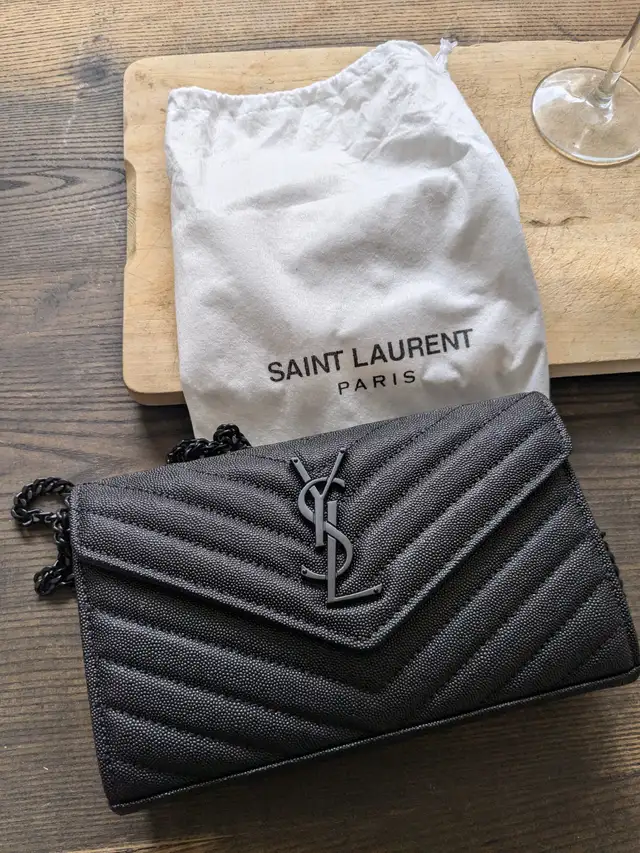 YSL Classic Cassandre chain wallet in grain de poudre leather in Women's - Bags & Wallets in City of Toronto - Image 4