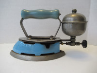 Vintage Coleman Gas Iron: Blue Enamel