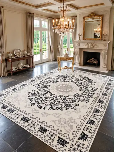 Elegant Vintage Floral Area Rug, View more