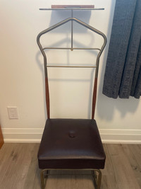 Vintage clothes valet with seat.