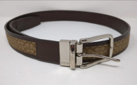 Coach Monogram Leather And Fabric Belt