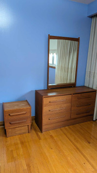 Chest of drawers and side Table with mirror. 