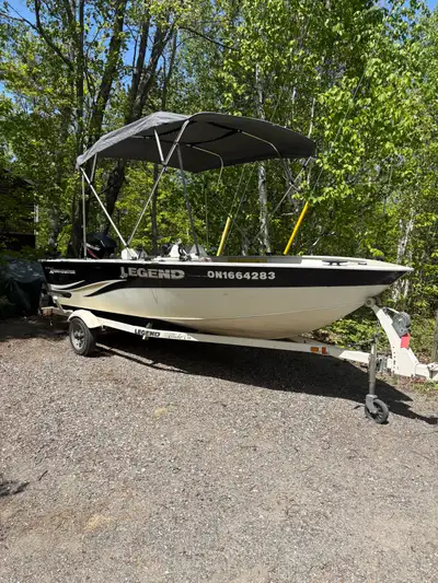 2008 legend 16 exterminator 2008 mercury 50 hp 2 stroke runs great Boat is wide and stable minus a l...