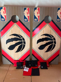 Toronto Raptor Cornhole Board and Bags