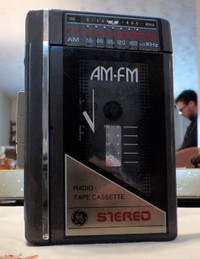GE AM FM Cassette player, like walkman, works perfectly!