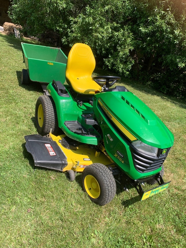 2018 John Deere X583 Lawn Tractor & tow behind utility trailer