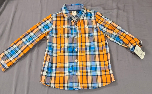 NEW! Boys Oshkosh Orange & Blue Shirt - 5T in Clothing - 5T in Mississauga / Peel Region