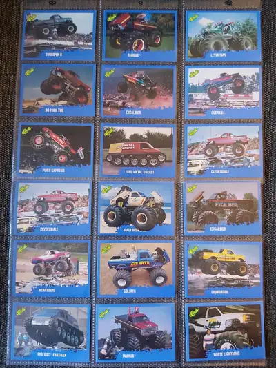 18 collectible MONSTER TRUCK cards. $20 for all. Porch pick up