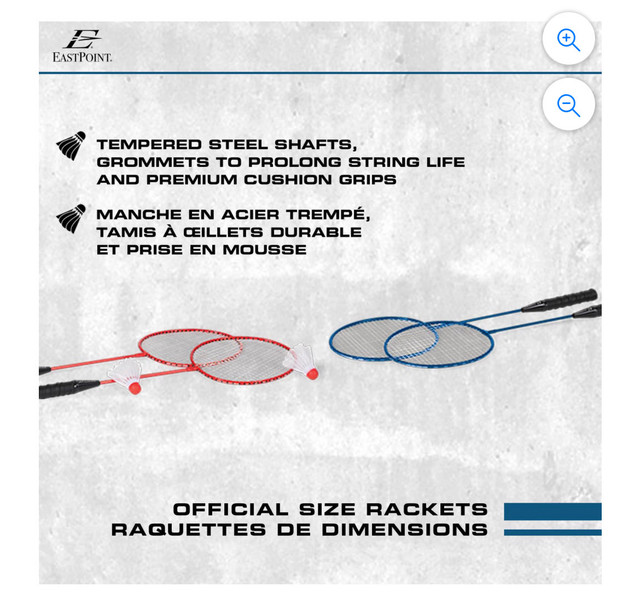 EastPoint Sports Easy Setup Badminton, 4 racquets and 2 shuttles in Other in Vancouver - Image 3