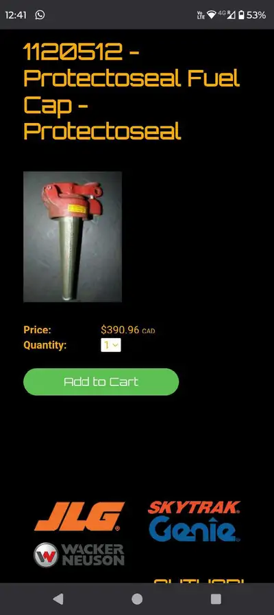 New protectoseal 3" diesel filler cap and tapered filter screen. $250 obo