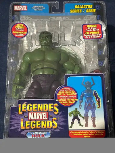 Marvel Legends BAF Galactus Series - 1st APPEARANCE HULK (ToyBiz, 2005) Error No comic(K)