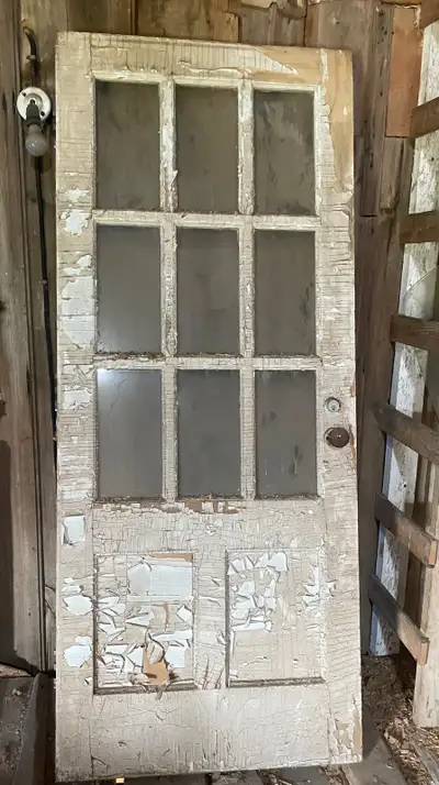 Very old doors and windows. Doors $50 and windows $10 each Pick up in Tavistock