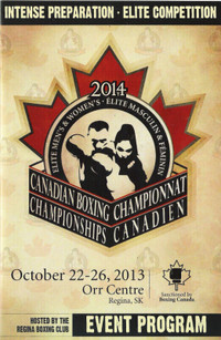 Canadian Boxing Championship program Oct 22-26 2013 Regina