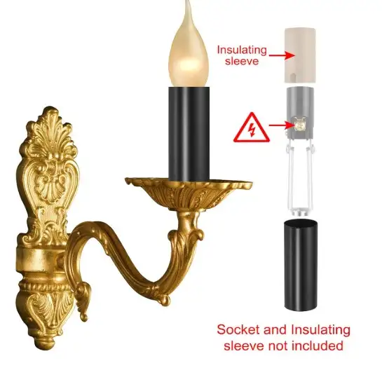 E12 Candle Socket Covers, 3.1 Inch, Tall, of metal, Black 8 Pack in Indoor Lighting & Fans in Ottawa - Image 4