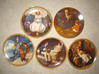 Lot of 5 Norman Rockwell Collector Plates - No Damage