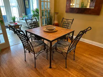 Dining room table and chairs, View more