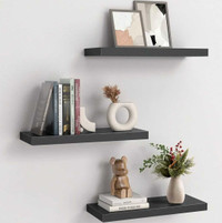 3 Floating Wall Shelves - Black