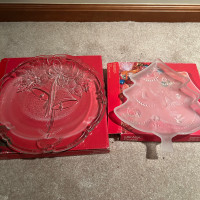 Mint condition Mikasa crystal Christmas platers
