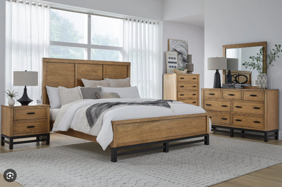 Bedroom Set 6-Piece Queen Bed Frame, 1 Nightstands, Chest Drawer, View more