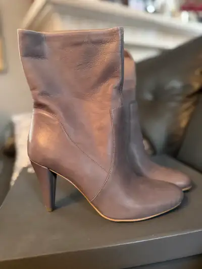 New Ecco grey leather boots, View more