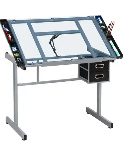 Glass drafting table