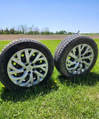 205/55R16 winter tires on rims Off of a 2017 Toyota Corolla but will fit lots of other makes and mod...