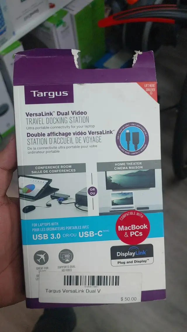 VersaLink Targus  Dual Video Travel Docking Station in Laptop Accessories in Mississauga / Peel Region - Image 2