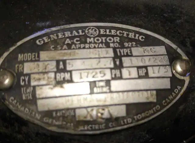 Electric Motor - GE, 1/3 HP, 1725 RPM, 110-220V, Type KC in Power Tools in Markham / York Region - Image 6