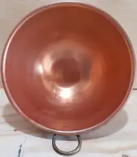 Vintage 8½" 578g Copper Mixing Bowl; Flat Base; #7; Louisbourg