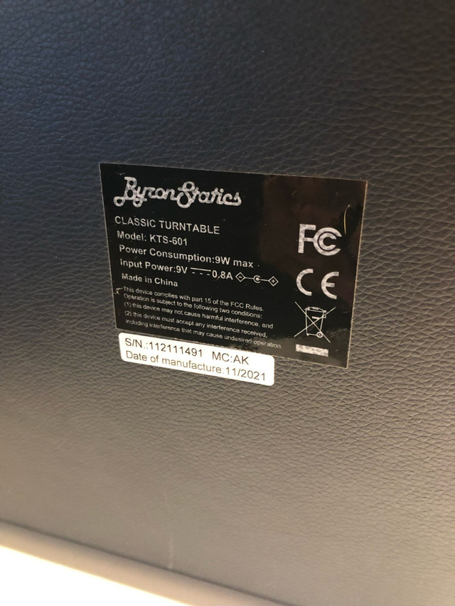 ByronStatics Record Player in General Electronics in City of Toronto - Image 4