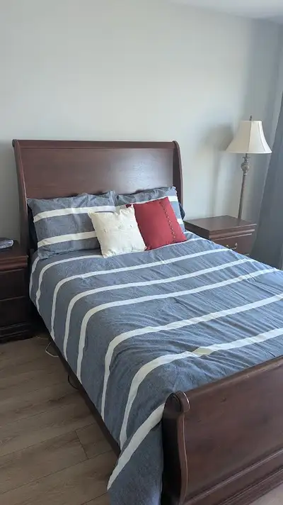 ** Free Double Sleigh Bed & Mattress, View more