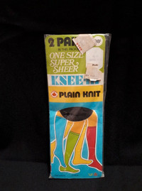 One Size Super Sheer Knee-Hi Plain Knit Charcoal