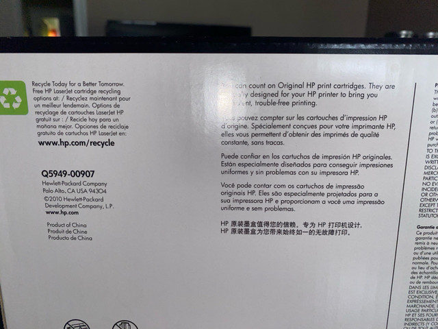 HP Q5949X 49X Black High Yield Toner Cartridge HP LaserJet 1320, in Printers, Scanners & Fax in Ottawa - Image 4