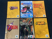 Vintage N64 Video Game Booklets, Zelda Nintendo