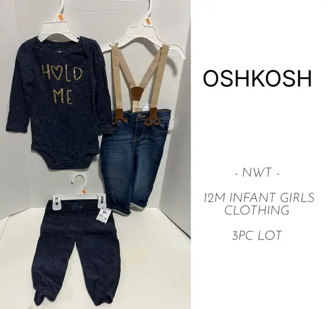 OSHKOSH - 12M - NWT - INFANT GIRLS 3PC LOT / BABY GIRL CLOTHING in Clothing - 9-12 Months in Kingston - Image 2