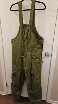 Canadian military insulated flight suit bibs FR 