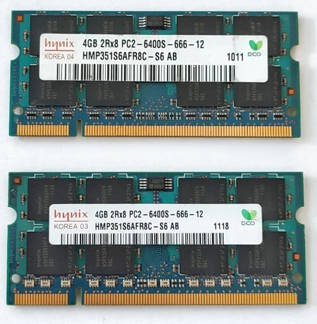 RAM SODIMM READ DESCRIPTION! 1X4Gb DD2; 2x2Gb DDR2, DDR3 20-50 dans Accessoires pour portables  à Ville de Montréal
