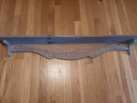 Stained Wooden Shelf with Plate Groove