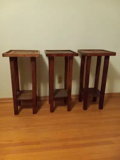 Wooden plant stands (set of 3) , View more